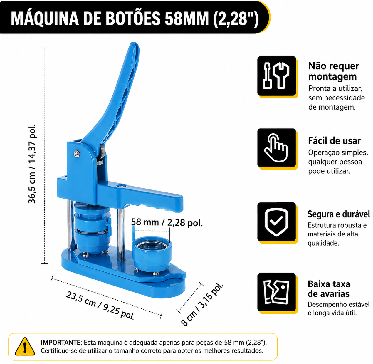 Máquina de Fazer Crachás Dyna-Living com 200 Acessórios