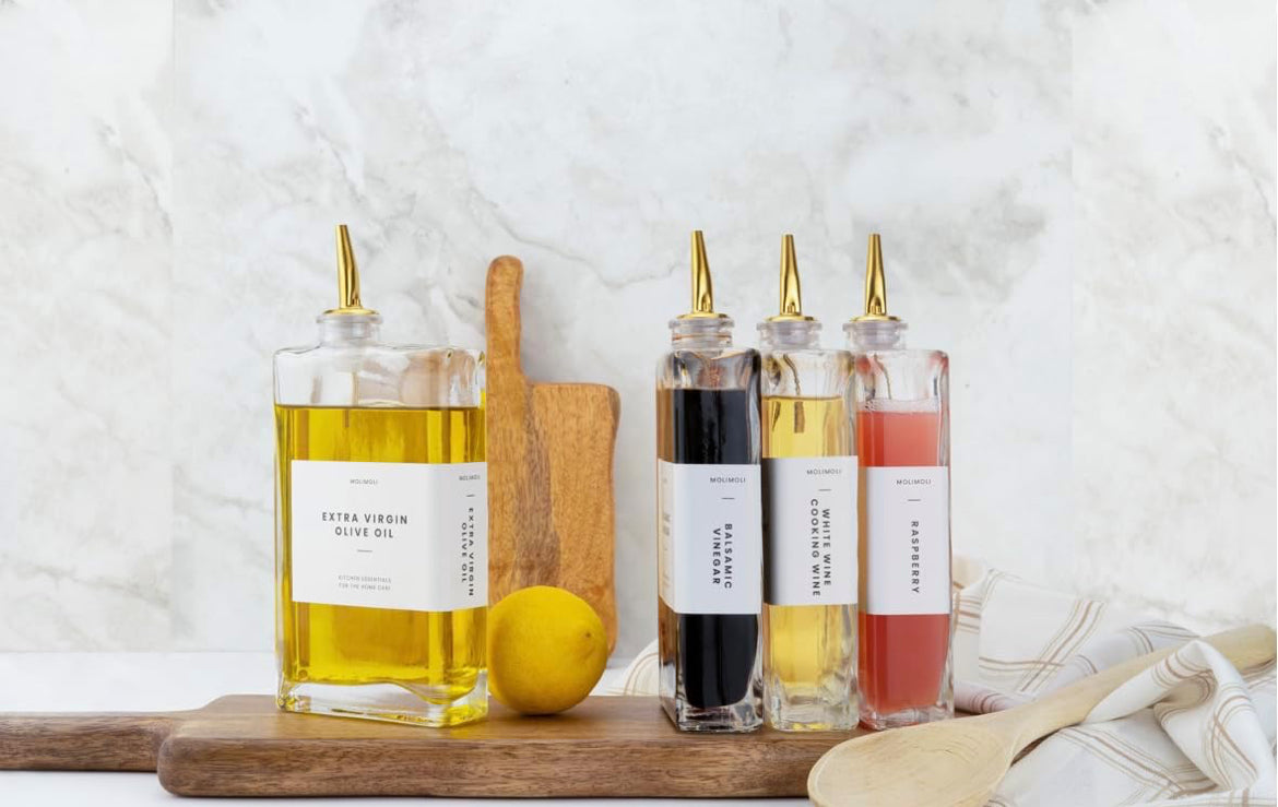 Conjunto de 2 Garrafas de Azeite e Vinagre