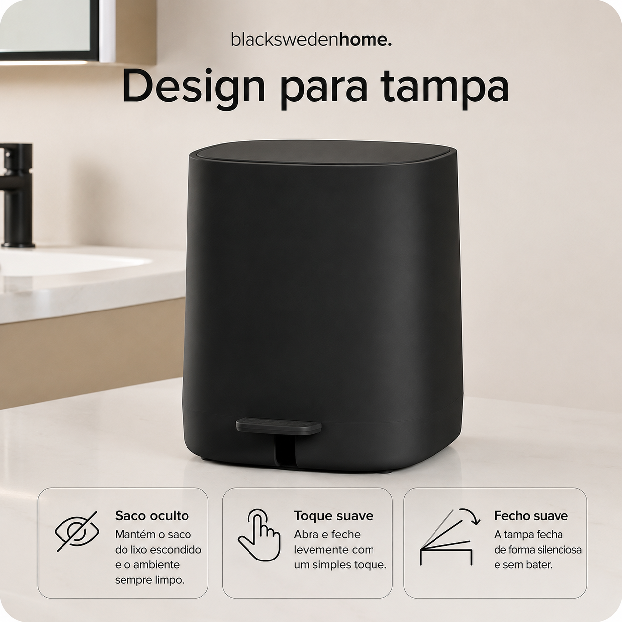 Caixote de Lixo para Casa de Banho 5L com Pedal