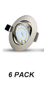 10 Spots GU10 Recarregáveis Aço Inox Escovado 68mm Foco