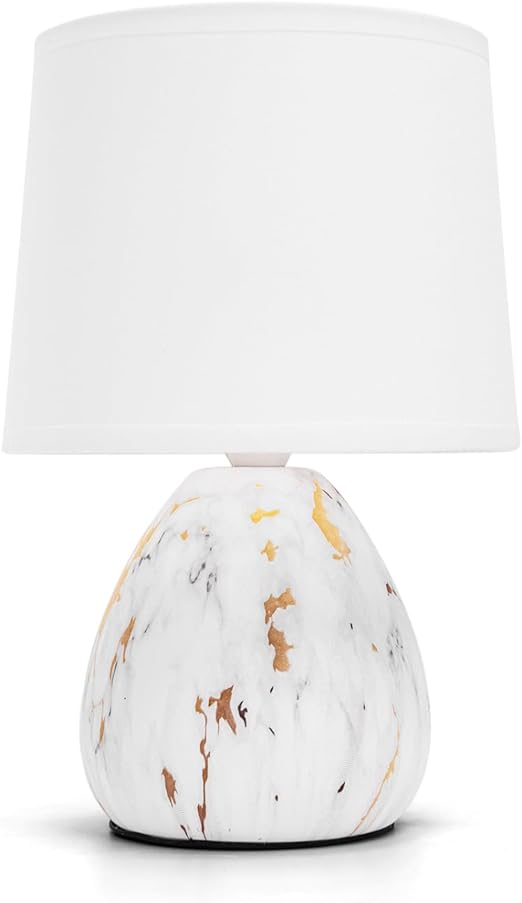 Candeeiro de Mesa Cerâmico Moderno, Abajur em Tecido E14