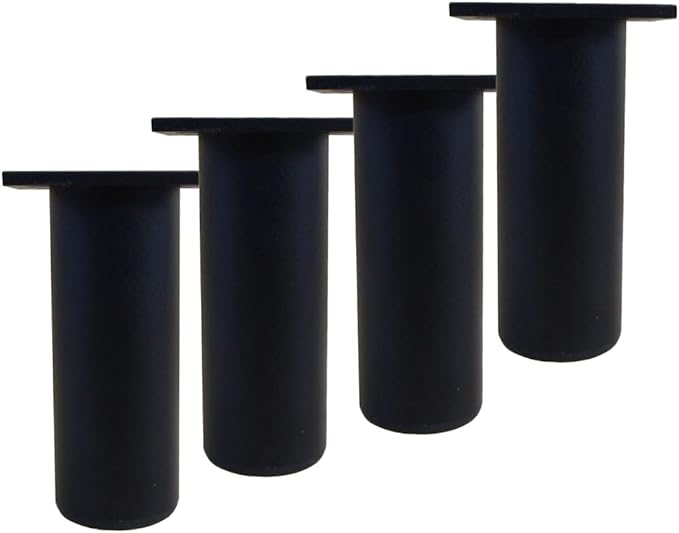 Conjunto de 4 pernas para móveis alumínio armário de cozinha pés redondo ajustáveis cozinha pernas para móveis - 10 cm - preto
