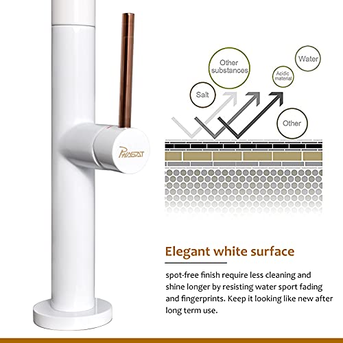Grifo cocina Blanco Grifo Fregadero con Ducha Extraible JIAHE SANITARY