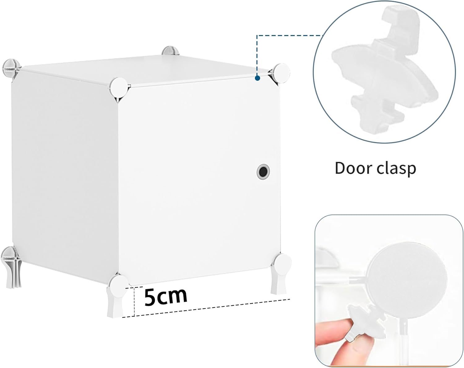 Módulo de Arrumação com 6 Cubos e Portas, Armário Modular Empilhável