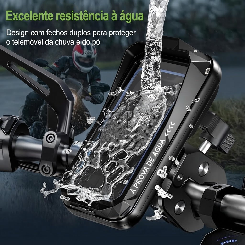 Suporte de Telemóvel para Moto à Prova de Água com Rotação de 360° Anti Vibração