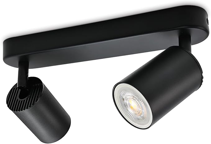 Spot de Teto LED KYOTECH 2 Lâmpadas – Preto, Orientável GU10