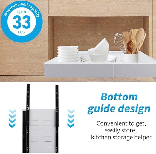 Gaveta Deslizante Extensível para Armário de Cozinha -  Branco