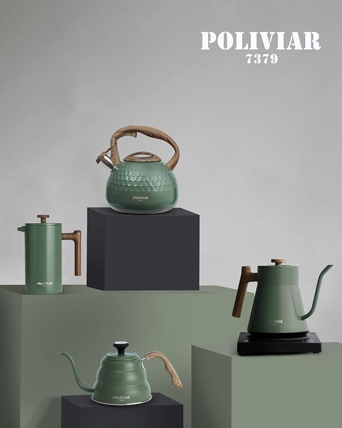Chaleira com Apito em Aço Inoxidável POLIVIAR 7379 – 2,5L, Indução, Verde