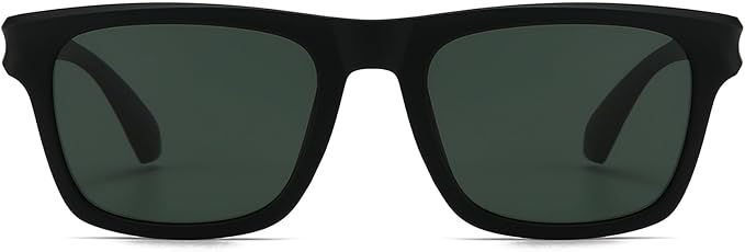 Óculos de Sol Retangulares Polarizados Unissexo Preto-  Estilo Retro Classico