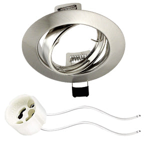 10 Spots GU10 Recarregáveis Aço Inox Escovado 68mm Foco