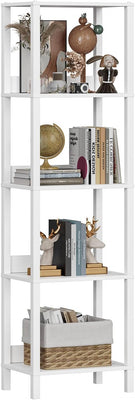 Estante de 5 Níveis Branco– Prateleiras Modernas para Sala, Escritório ou Quarto