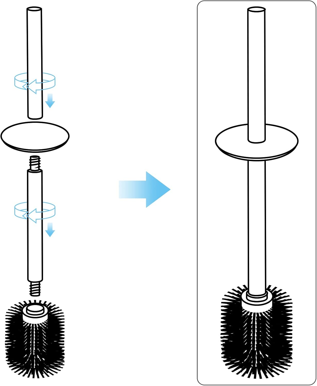 Escova Sanitária com Suporte em Aço Inox 304 (Cromado)