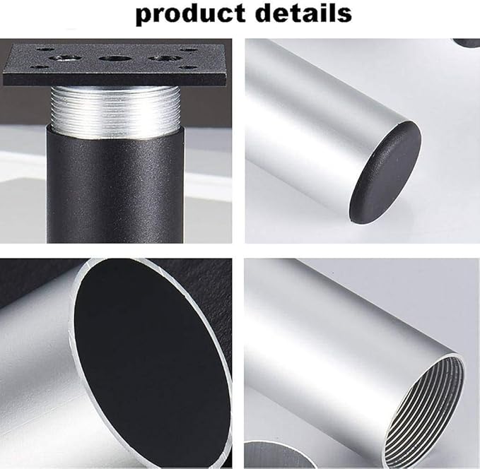 Pernas para Sofá e Móveis em Alumínio Preto – 10 cm ou 12 cm (Conj. 4)