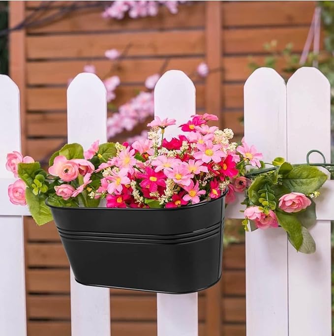 Balde com Gancho Removível para Varanda, Jardim, Cerca ou Decoração de Casa
