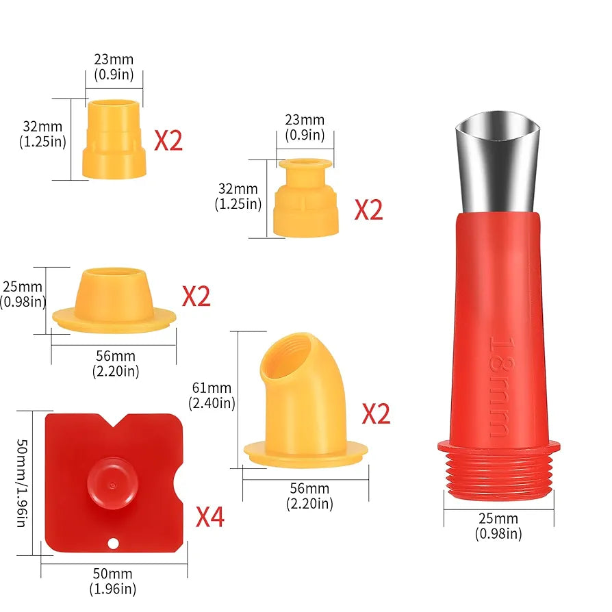 Conjunto de 28 bicos de aço inoxidável para vedação de silicone, aplicador de silicone de uma peça, ferramentas de silicone para acabamento de vedação, adequadas para cozinhas, janelas, casas de banho
