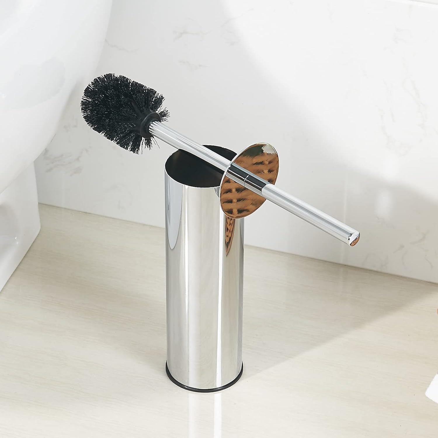 Escova Sanitária com Suporte em Aço Inox 304 (Cromado)
