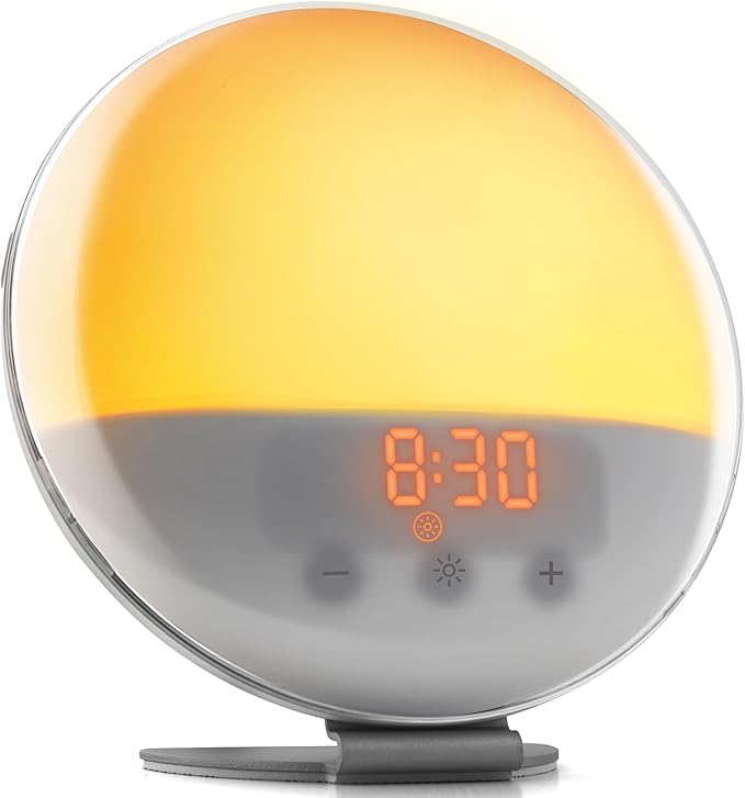 Despertador Luz Natural com Simulação de Nascer do Sol e Ruído Branco