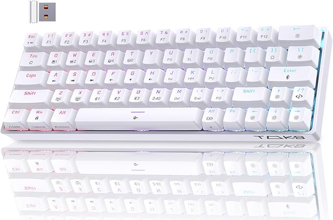 Teclado Gaming Mecânico TMKB T63 Wireless 60% RGB – Bluetooth/2.4G/USB-C (Switch Red, US Layout)