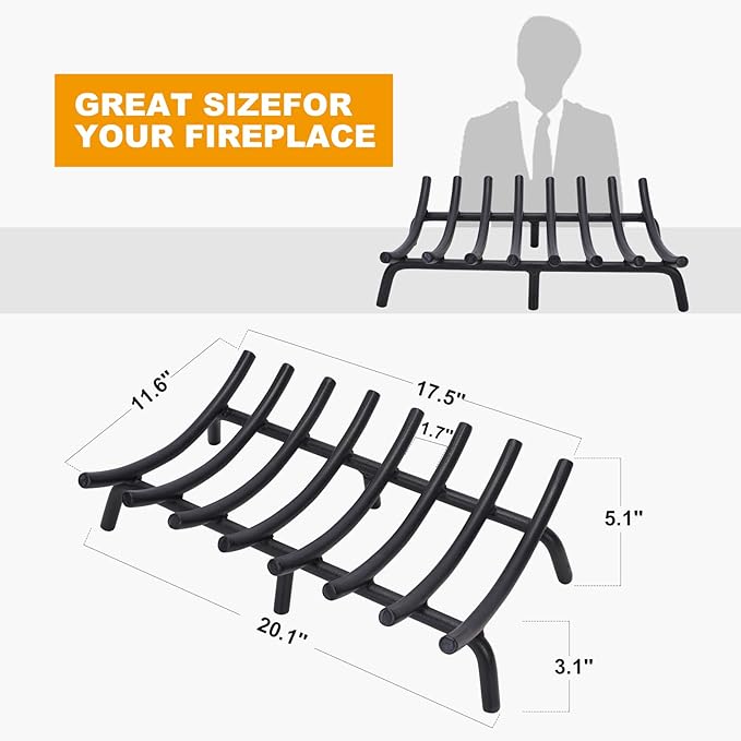 Grelha para Lareira 20” MYFIREPLACEDIRECT em Aço Reforçado