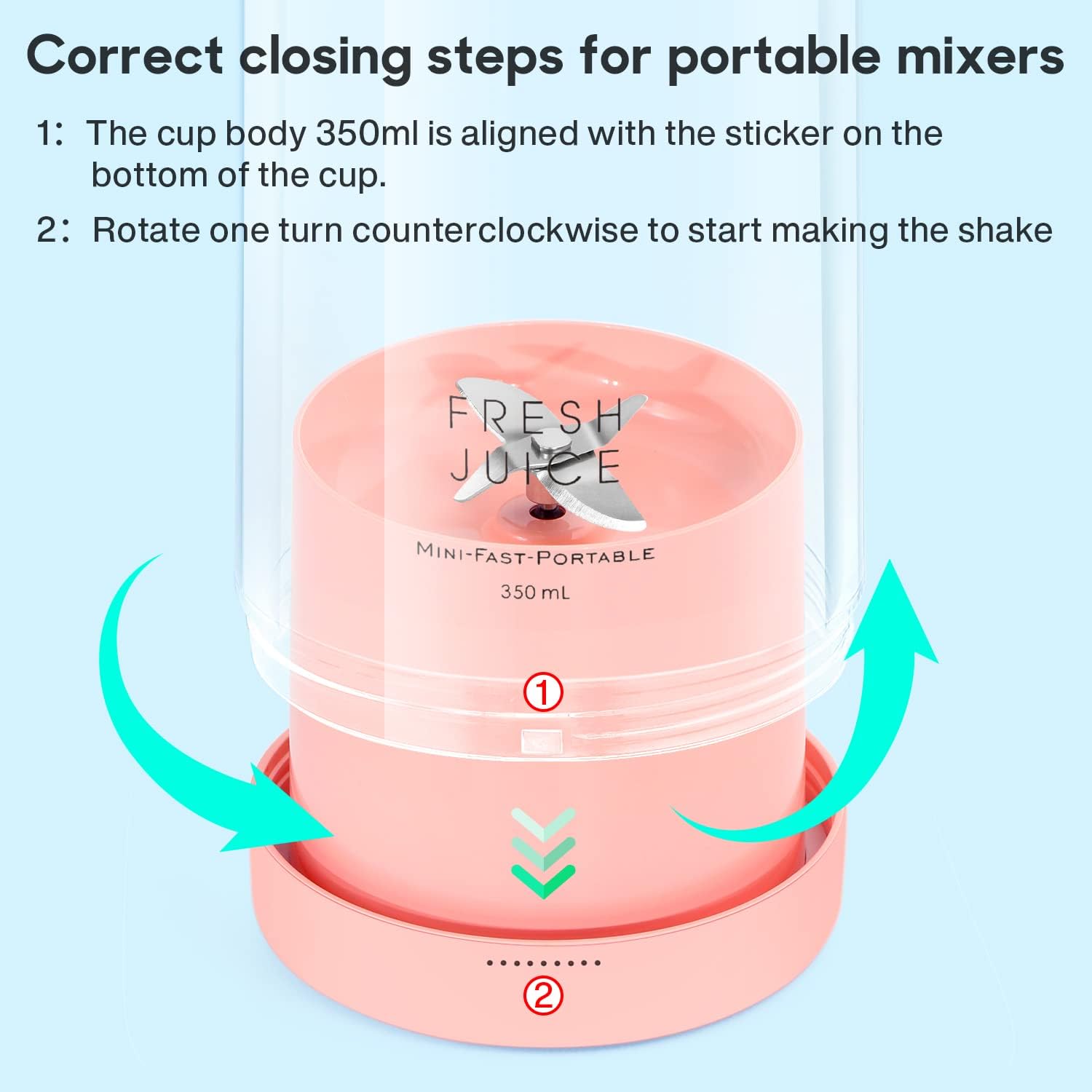 Liquidificador Portátil MIAOKE 350 ml – USB Magnético para Smoothies