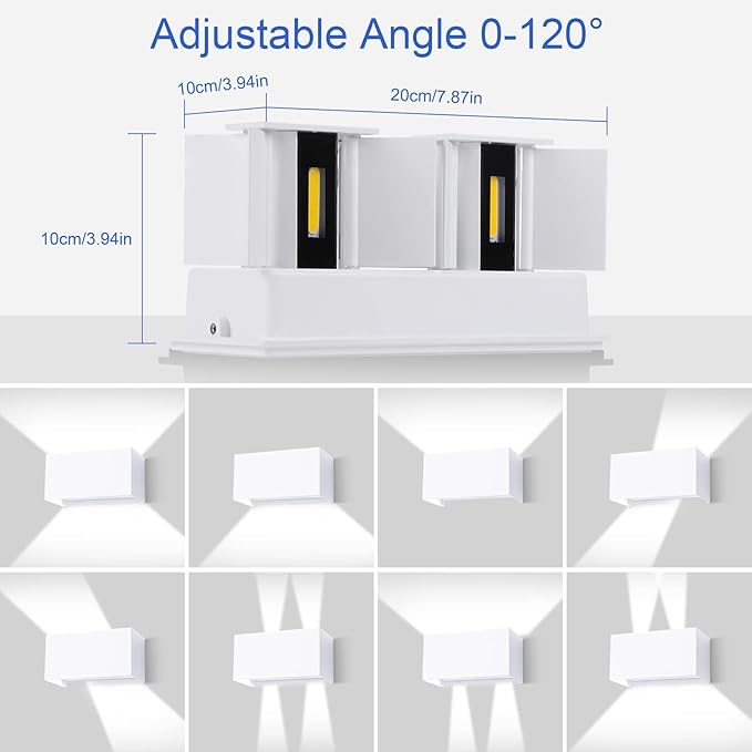 2 unidades - Candeeiro de Parede LED 24W Interior/Exterior