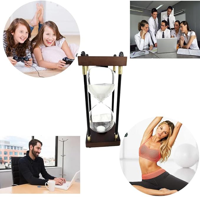 Temporizador de Ampulheta 30 Minutos – Rustico -Decoração em Madeira,