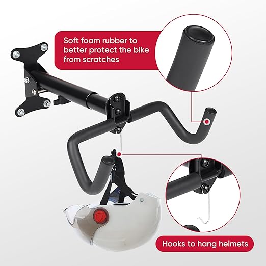 Suporte Premium de Parede para Bicicleta - Anti Risco Almofadado
