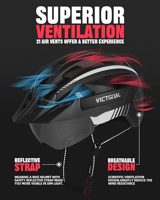 Capacete de Ciclismo para Homem com Viseira Magnética Removível