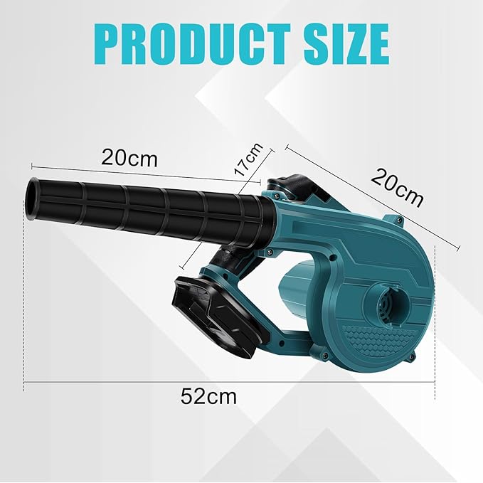 Soprador de Folhas a Bateria 354 km/h – Compatível com Makita 18V (Sem Bateria nem Carregador)