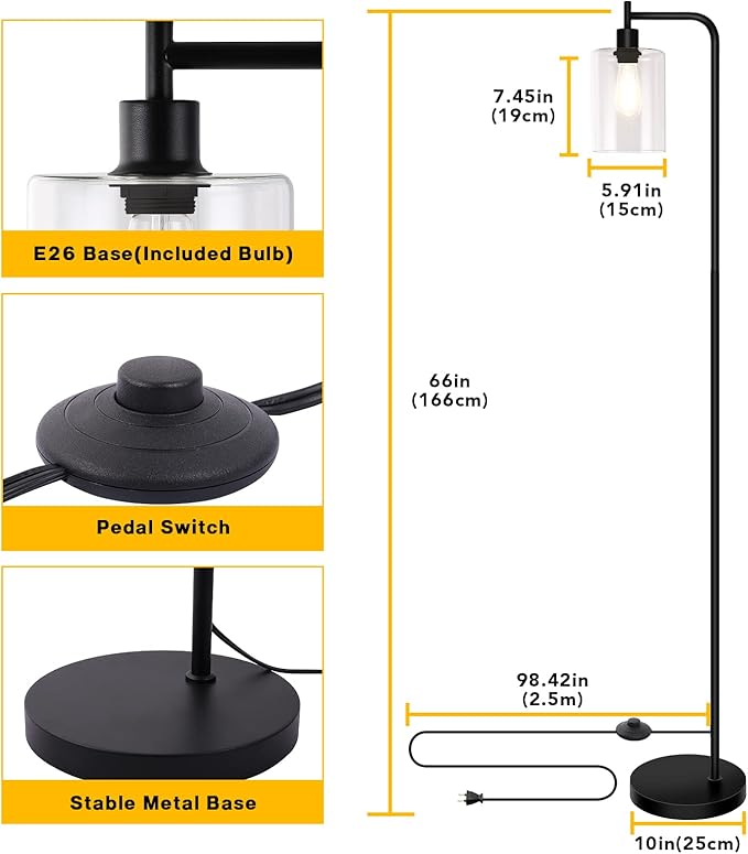 Candeeiro de Pé LED Litake com Comando e Intensidade Ajustável