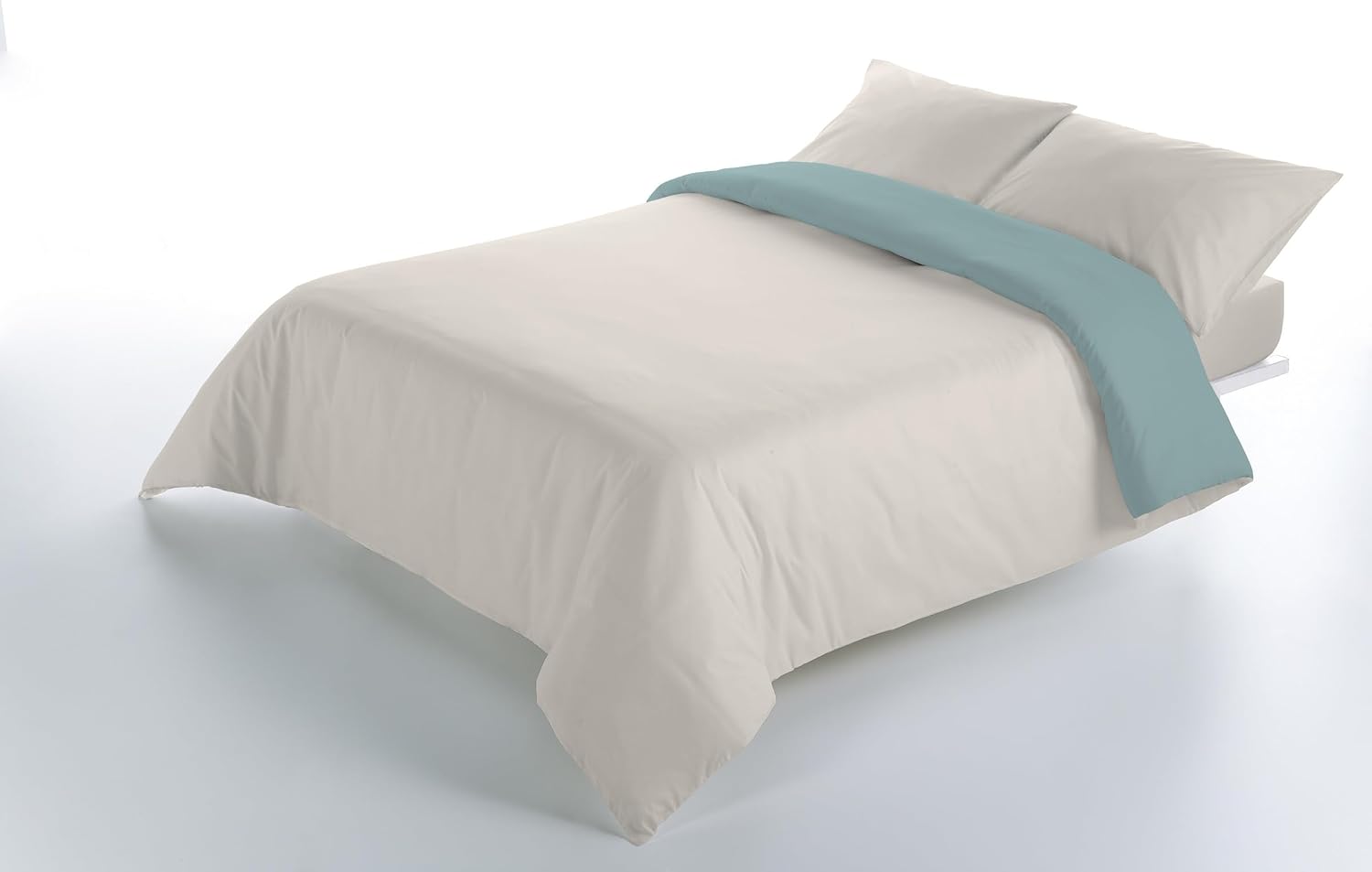 Conjunto de Roupa de Cama Lisa em Microfibra Reversível (240 x 220 cm) com 2 Fronhas