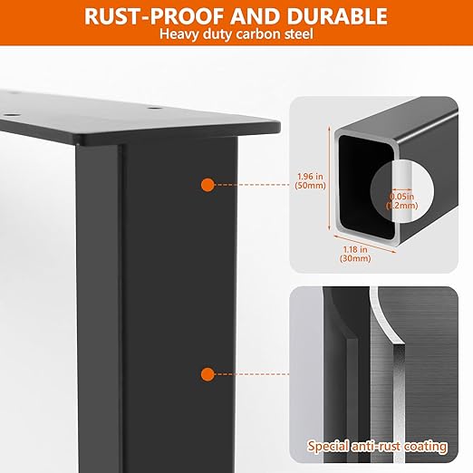 Pés de Mesa/Banco  em Metal – 2 Unidades 40x22cm