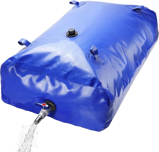 Bolsa de Água Drado Portátil com Torneira de Esfera em PVC, Dobrável e Espessa para Armazenamento e Transporte de Líquidos no Jardim