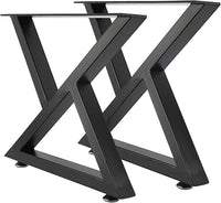 Homtone – Pés de Mesa Metálicos Industriais em Aço (Conjunto de 2) – Estrutura em X | 40 x 45 cm