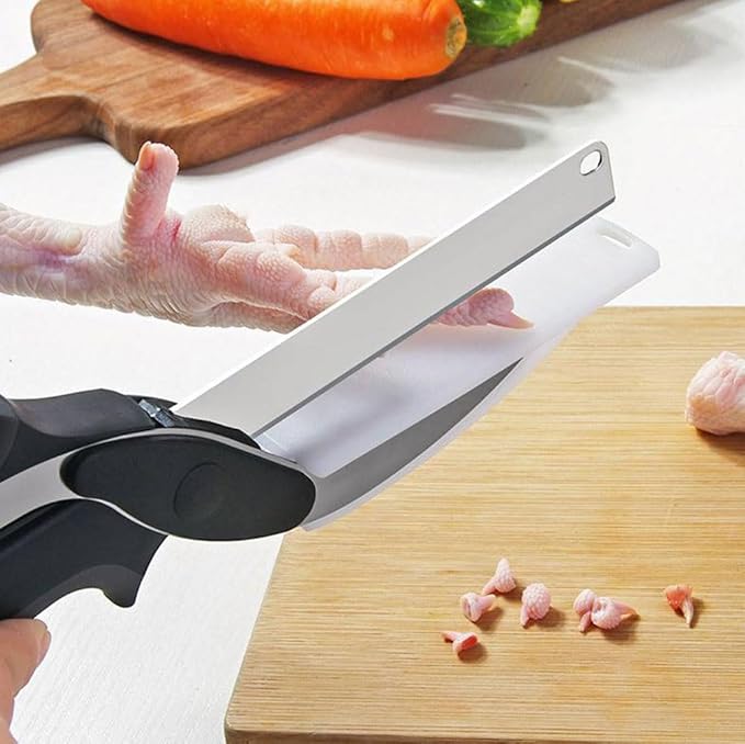 Tesoura de Cozinha 2 em 1 – Cortador de Alimentos