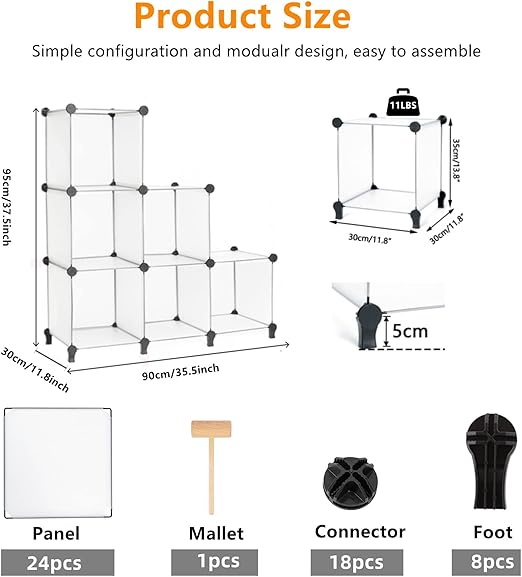 Organizador Modular AWTATOS com 6 Cubos de Arrumação