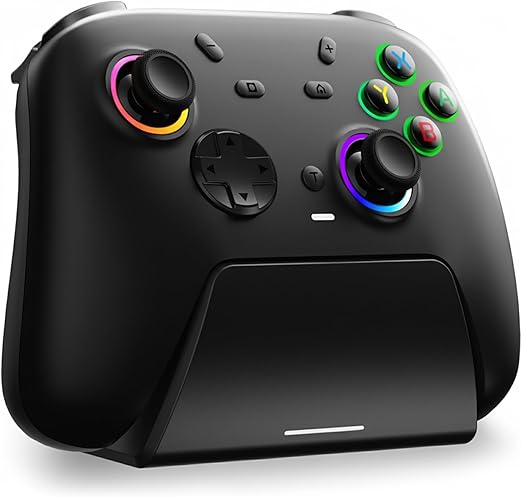 Comando Wireless DuLingKer para PC & Nintendo Switch com Base de Carregamento, Hall Effect, RGB e Botões Programáveis