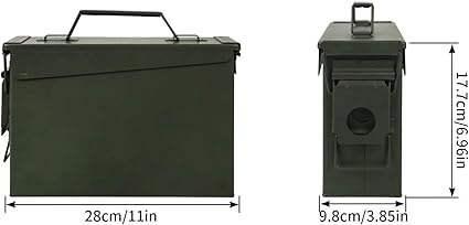 Caixa Metálica Multifunções para Munições GUGULUZA – Impermeável, Verde Militar