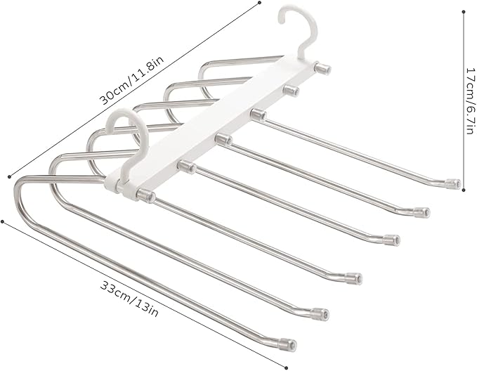 Pack de 2 Cabides Mágicos para Calças 6 em 1 – Antiderrapantes