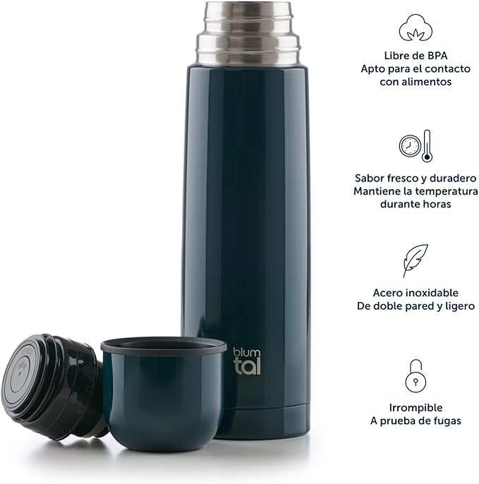 Garrafa Térmica Blumtal 1L em Aço Inoxidável - Preto