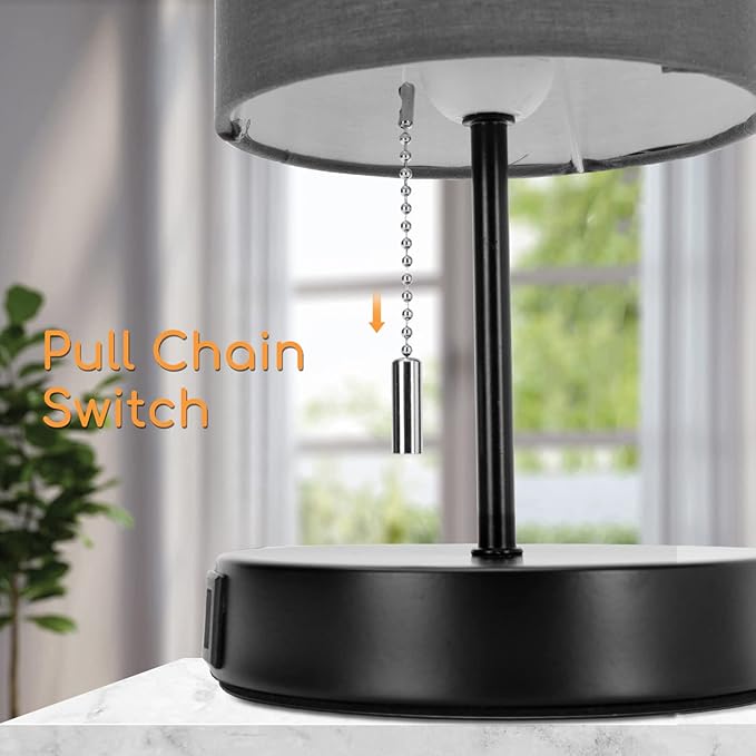Candeeiro de mesa com 2 portas USB