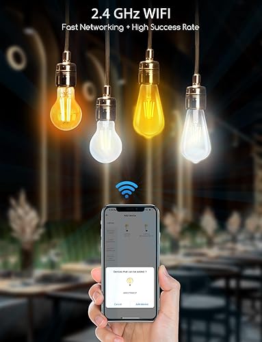 Pack 4 - Lâmpada Inteligente E27 Alexa 6W WIFI ST64 Vintage