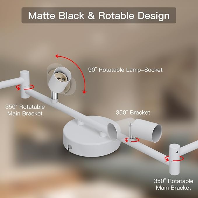 Plafon LED Spot Dehobo 6 Lâmpadas – Branco, Rotativo e Orientável