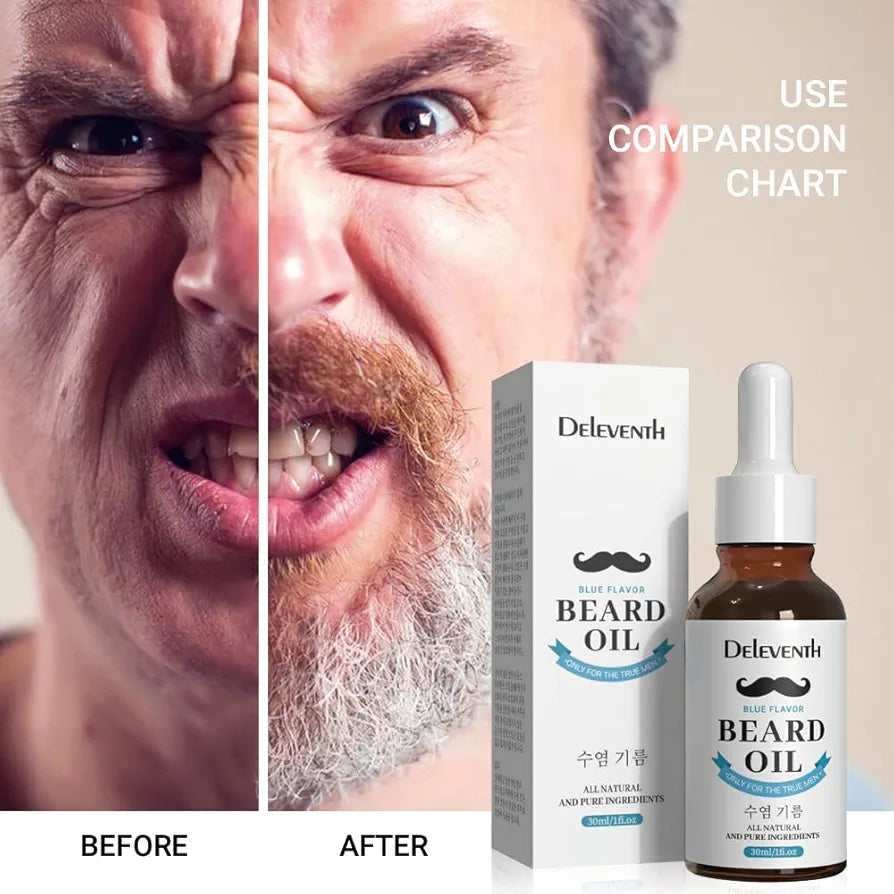 DEleventh Korean Brand Beard Oil 30ml / For a Refreshing, Masculine Scent & Soft, Hydrated Beard All Natural Ingredients for Healthy Skin & Hair