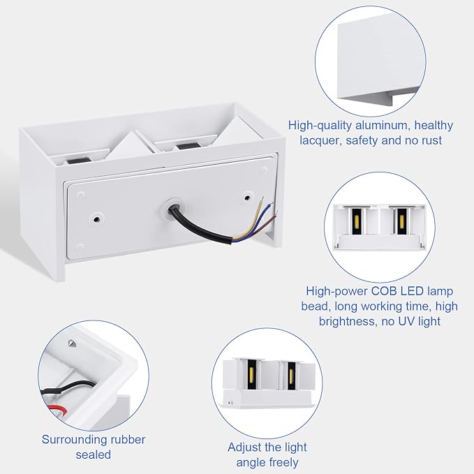 2 unidades - Candeeiro de Parede LED 24W Interior/Exterior