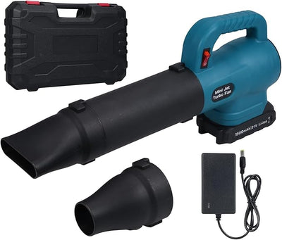 Soprador Jet Fan 35.000 rpm 21V – Removedor de Pó, Folhas e Neve | Com Bateria 1500 mAh, Botão One-Key e 3 Bicos de Extensão
