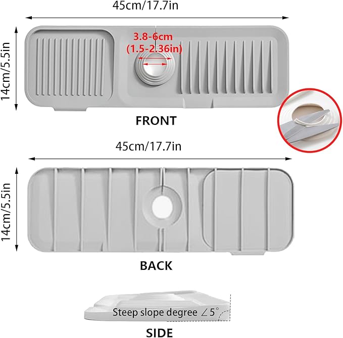 Tapete de Silicone para Torneira 45 x 14 cm