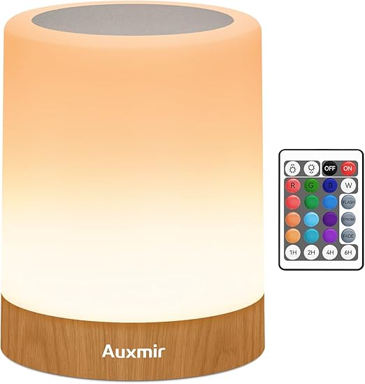 Candeeiro de Mesa LED | 13 Cores RGB, Regulável por Toque e Controlo Remoto, USB Recarregável, Luz Noturna Portátil para Quarto e Exterior