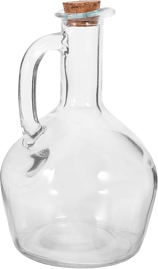 Dispensador de Azeite em Vidro 430 ml | Bule de Vinagre com Pegador e Tampa Doseadora à Prova de Fugas – Garrafa para Azeite/Vinagre/Outros