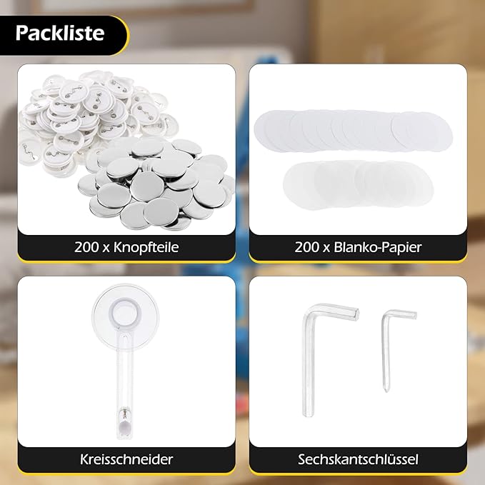 Máquina de Fazer Crachás Dyna-Living com 200 Acessórios